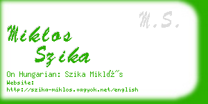 miklos szika business card